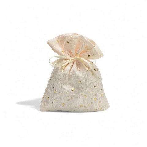 SACCHETTO 10X13CM IVORY CON POIS